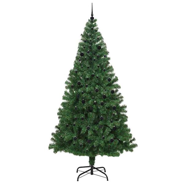 vidaXL Kunstig juletre med 300 LED gr&oslash;nn 240 cm PVC og St&aring;l og Plast