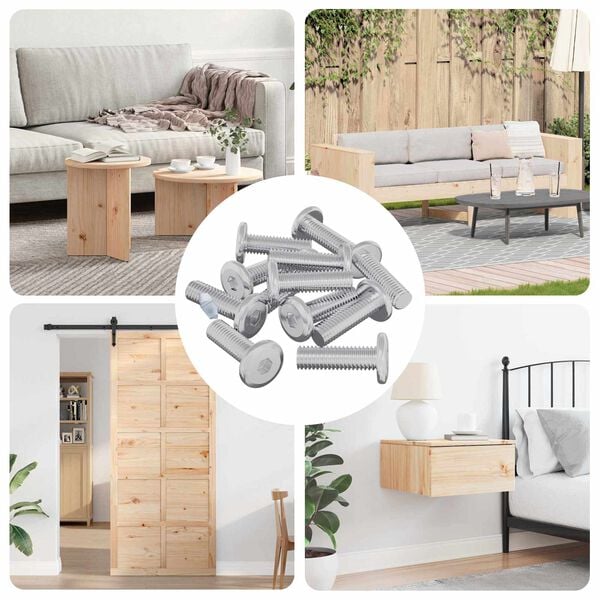 vidaXL Skrue 12 pcs s&oslash;lv 8 x 25 mm St&aring;l