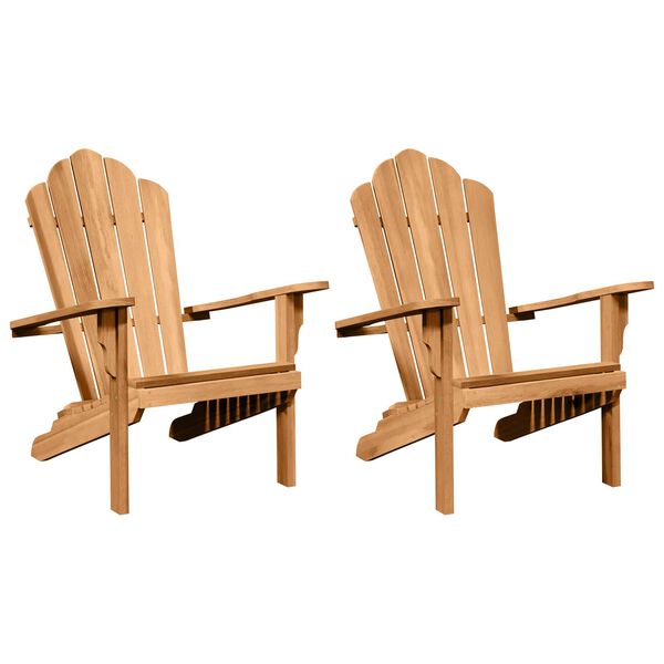 vidaXL Adirondack-stol 2 pcs Brun 78 x 77 x 95 cm Massivt Teaktre