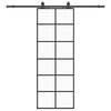 vidaXL Skyved&oslash;r med monteringssett svart 76x205 cm ESG-glass