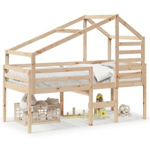 vidaXL H&oslash;yseng med tak 90x190 cm heltre furu