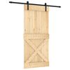 vidaXL Skyved&oslash;r Naturlig og svart 95 x 210 cm Massiv Furu Tre