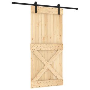 vidaXL Skyved&oslash;r Naturlig og svart 95 x 210 cm Massiv Furu Tre