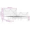 vidaXL Sengeramme i metall med hode- og fotgavl svart 150x200 cm
