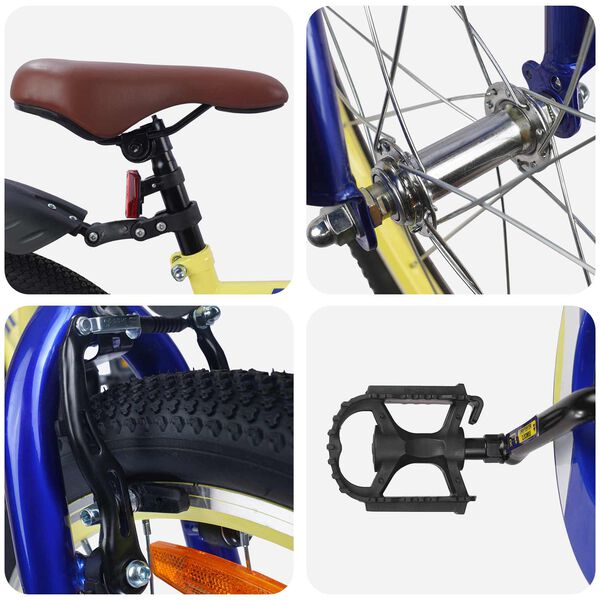 vidaXL Barnesykkel 18 Tommer for 5-7 &aring;r gammel Gul