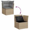 vidaXL Hagesofaer med puter 9 deler beige polyrotting akasie