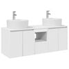 vidaXL Baderomsskapsett 3 stk. Hvit 49,5 x 44,5 x 65 cm Konstruert tre