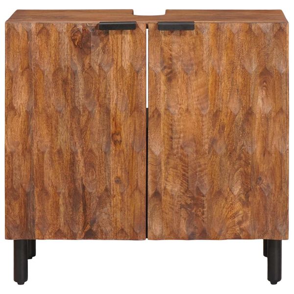 vidaXL Baderomsvaskeskap med d&oslash;r Brun 62 x 33 x 58 cm Massiv mango tre