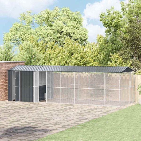 vidaXL Fuglebur Antrasitt 860 x 310 x 247 cm Galvanisert St&aring;l