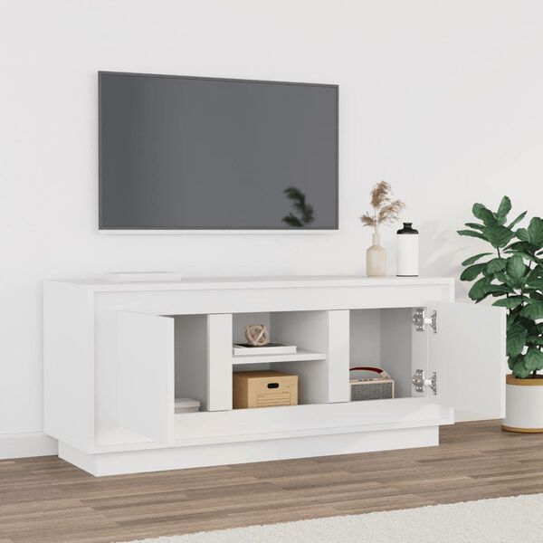 vidaXL TV-benk svart 102x35x45 cm konstruert tre