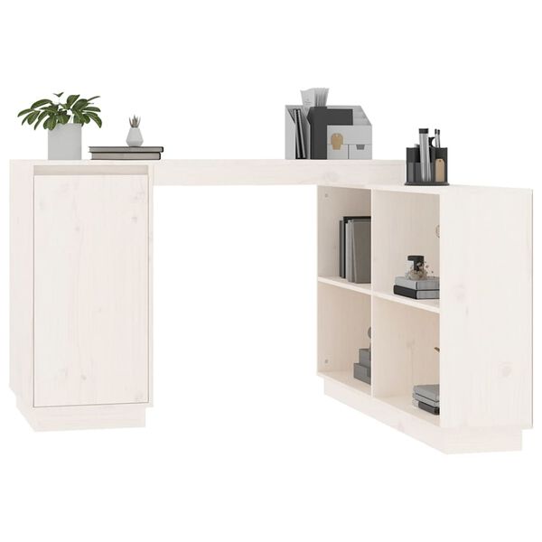 vidaXL Skrivebord hvit 110x50x75 cm heltre furu