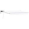 vidaXL Manuell utvidbar markise med LED-lamper Hvit 3,5 x 2 m