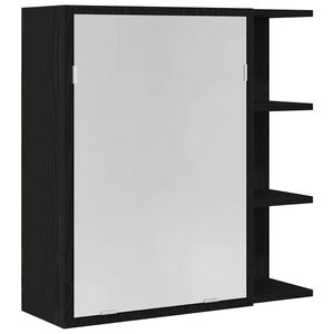 vidaXL Baderomsspeilskap Svart Eik 62,5 x 20,5 x 64 cm Konstruert tre