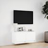 vidaXL Vegghengt TV-benk med LED hvit 80x31x35 cm