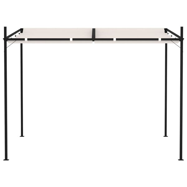 vidaXL Paviljong med uttrekkbart tak 300x300x233 cm kremhvit