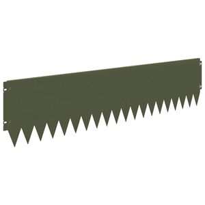 vidaXL Gjerdekant 10 stk. 103 x 25 cm St&aring;l Olivengr&oslash;nn