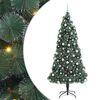 vidaXL Kunstig forhjulsbelyst juletre med ballsett gr&oslash;nn 210 cm PET