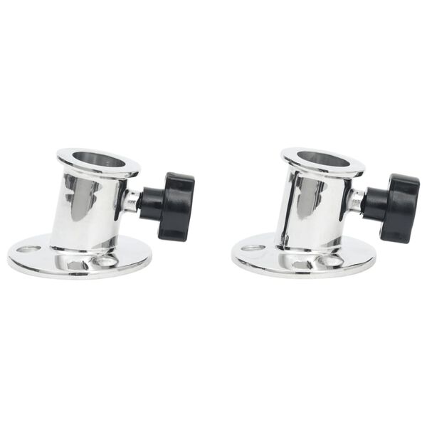 vidaXL Bimini rund bunn for 26 mm rør 2 stk rustfritt stål