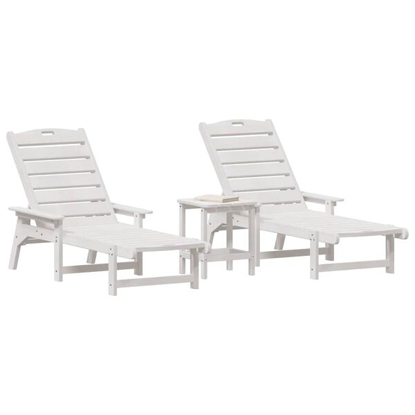 vidaXL Hage lounge møbler 3 pcs Hvit 38 x 38 x 46cm Polyethylen