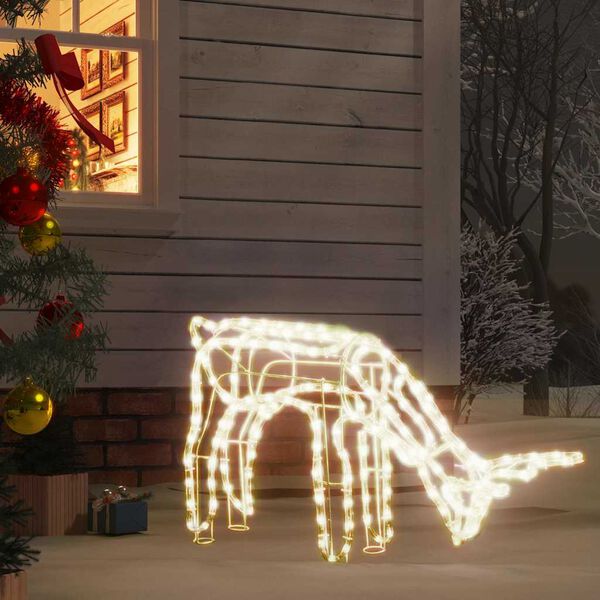 vidaXL Julereinsdyrfigur varmhvit 73x31x45 cm