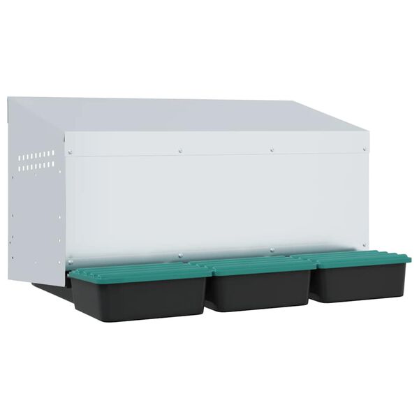 vidaXL Kyllingkasse med 3 rom veggmontert galvanisert st&aring;l