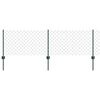 vidaXL Gjerde med stolpe gr&oslash;nn 0,6 x 25 m St&aring;l og PVC