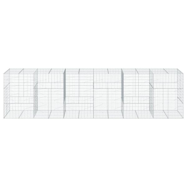 vidaXL Gabionkurv med deksel 600x100x150 cm galvanisert jern