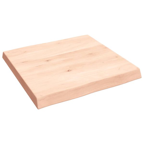 vidaXL Bordplate 60x60x(2-6) cm ubehandlet heltre eik naturlig kant