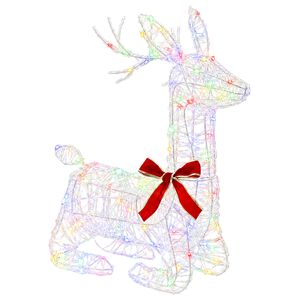 vidaXL 3D Jule Reinsdyr LOVIISA 140 LED-lys Flerfarget 55 x 22 x 63 cm