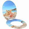 vidaXL Myk-lukking toalettsete Hav musling 44 x 38 cm MDF-plater