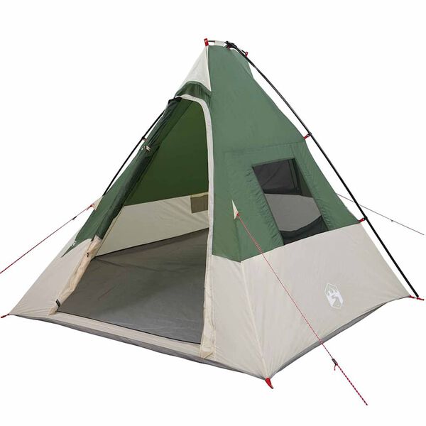 vidaXL Tipi telt med tak med lagring grønn 383 x 338 x 217 cm taft