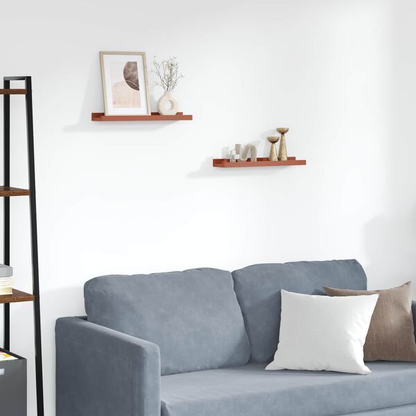 vidaXL Vegghylle med hylle 2 pcs R&oslash;d 40 x 9 x 3 cm Konstruert tre