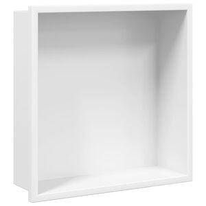 vidaXL Dusjnisje matt hvit 32x32x9 cm rustfritt st&aring;l