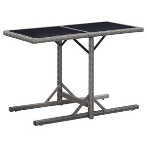 vidaXL Hagebord antrasitt 110x53x72 cm glass og polyrotting