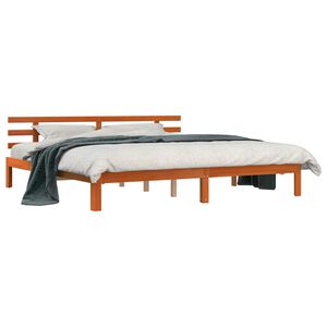 vidaXL Sengestamme Vokset Brun 203.5 x 205.5 x 69.5 cm Massivt furu