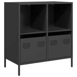 vidaXL Oppbevaringskap svart 68x39x73,5 cm kaldvalset st&aring;l