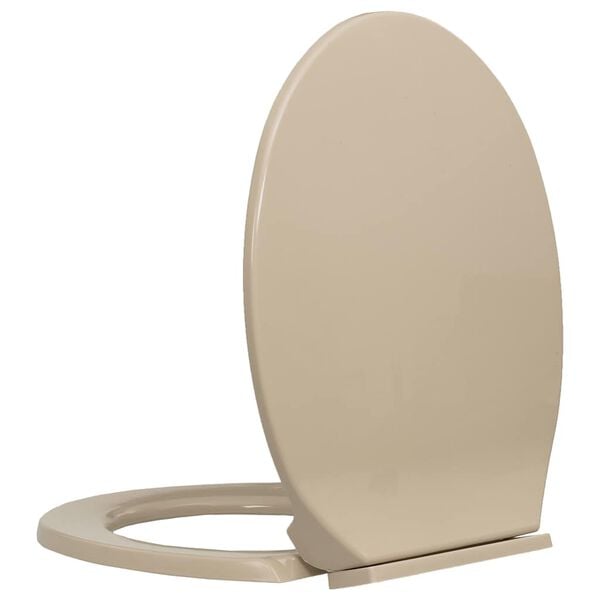 vidaXL Toalettsete myktlukkende beige oval