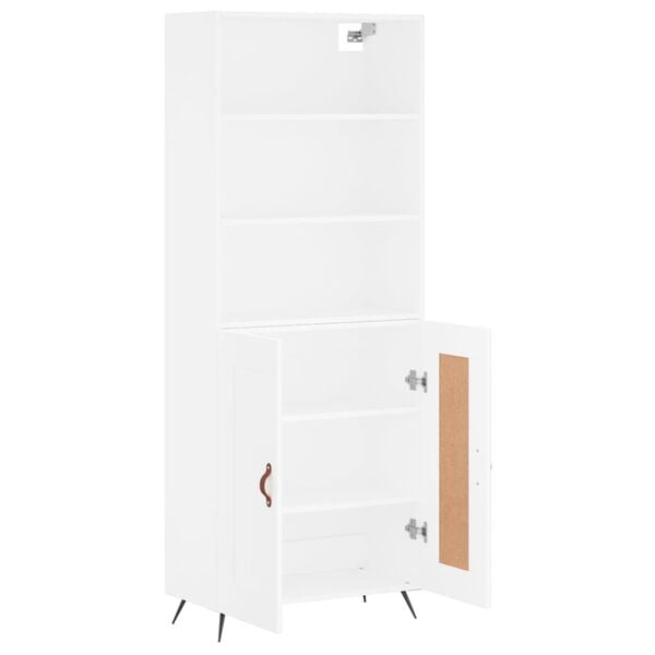 vidaXL Highboard hvit 69,5x34x180 cm konstruert tre