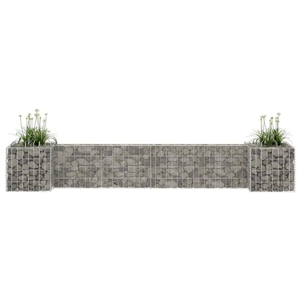 vidaXL Gabion plantekasse H-formet st&aring;ltr&aring;d 260x40x40 cm