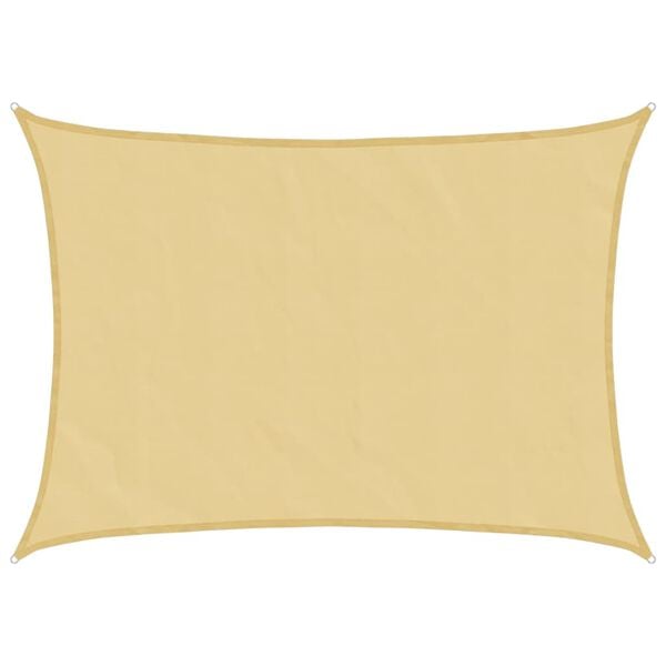 vidaXL Solseil sand 8x6 m 100% polyester oxford