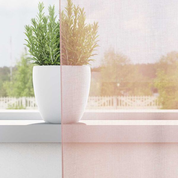 vidaXL Voilegardiner med hemper 2 stk lyserosa 140x140 cm