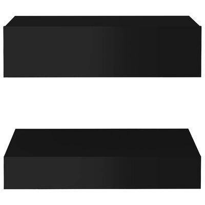 vidaXL Nattbord 2 stk høyglans svart 60x35 cm sponplate