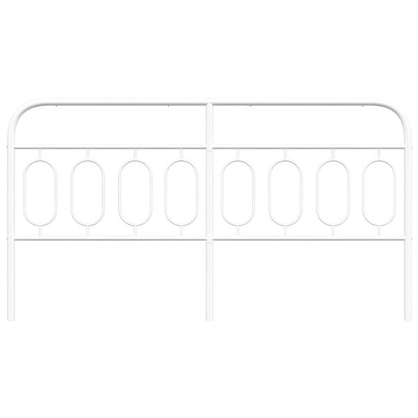 vidaXL Utskiftbar sengegavl i metall hvit 183 cm