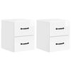 vidaXL Vegghengt Nattbord 2 pcs H&oslash;gglans hvit 34,5 x 33 x 40 cm