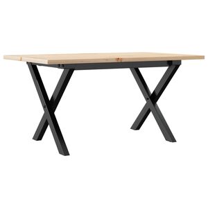 vidaXL Salongbord X-ramme 80x50x40 cm heltre furu og st&aring;l