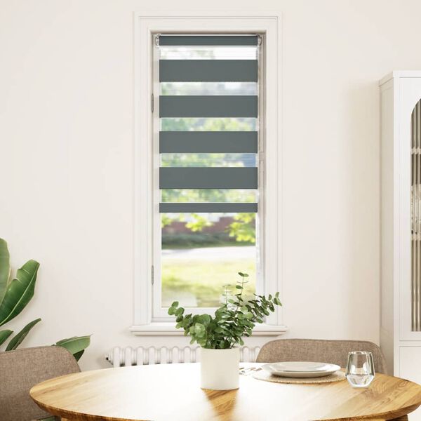 vidaXL Sebragardin mørkegrå 50x150 cm stoff bredde 45,9 cm polyester