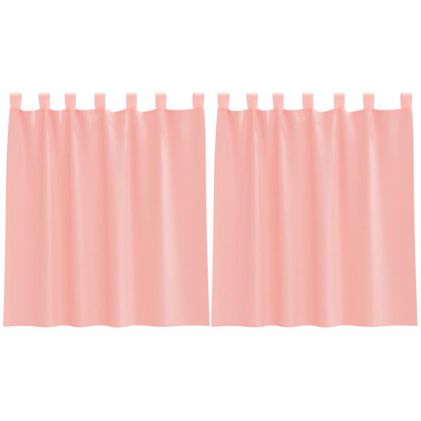 vidaXL Voile gardiner med stanglommer 2 stk rosa