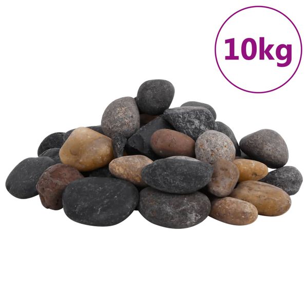 vidaXL Polerte sm&aring;stein 10 kg flerfarget 5-8 cm