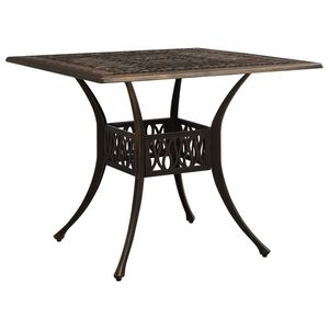 vidaXL Hagebord bronse 90x90x73 cm st&oslash;pt aluminium
