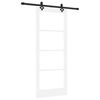 vidaXL Skyved&oslash;r Hvit 83 x 202 cm Massivt furutre og glass
